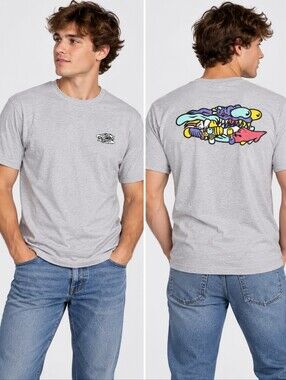 Santa Cruz Skateboards Light Gray Short Sleeve Tee with Small Graphic